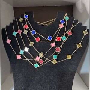 Multicolor Clover Necklace 18k gold plated Stainless steel